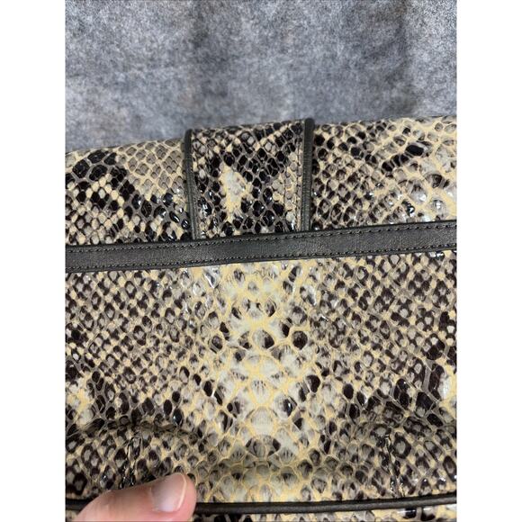 Brighton Women’s Snake Embossed Leather Handbag Single Shoulder Chain - Picture 4 of 14